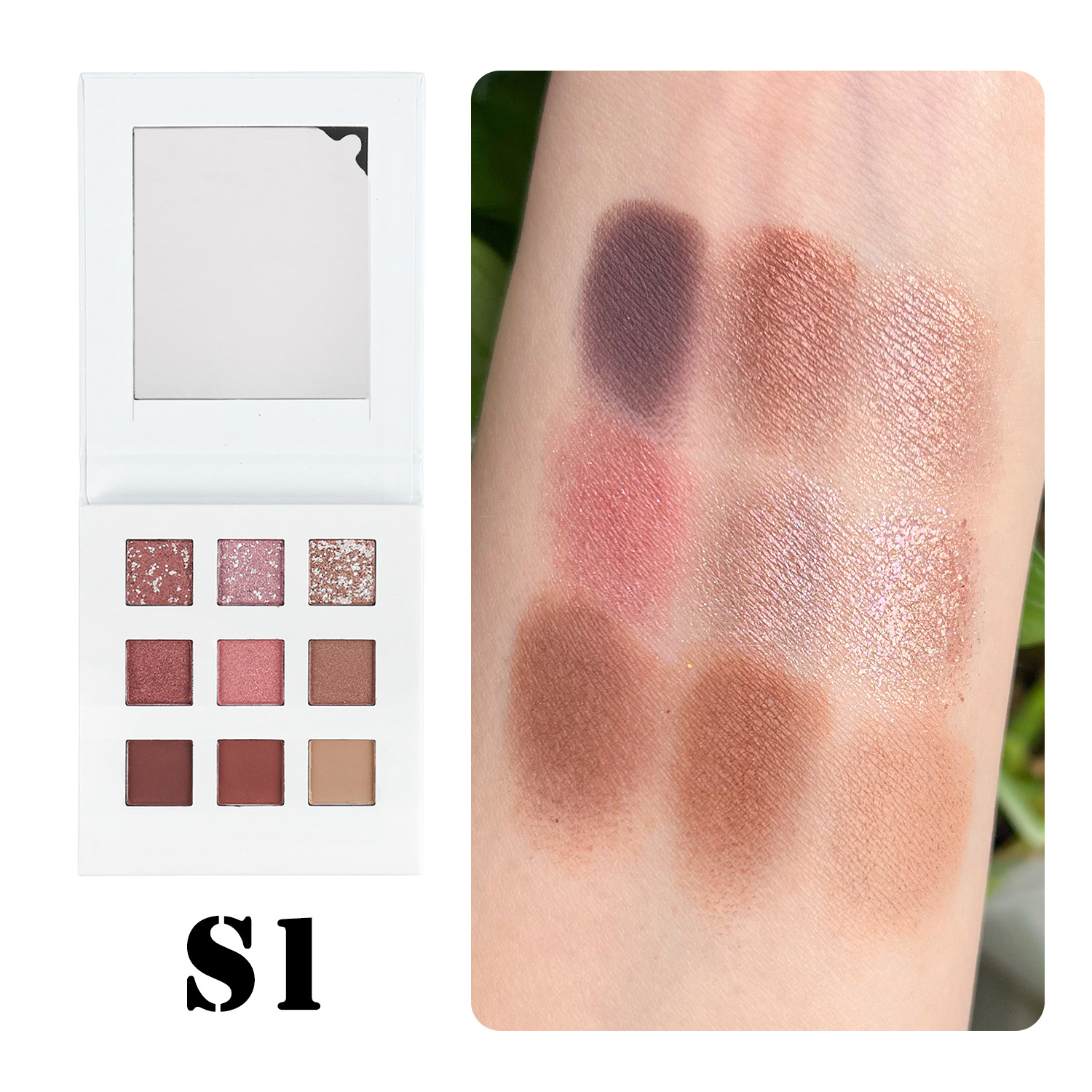 Not Easy to Smudge Neutral No Logo Holding Makeup Eye Shadow Plate Smear-Proof Makeup Makeup Matte 9 Color Eye Shadow