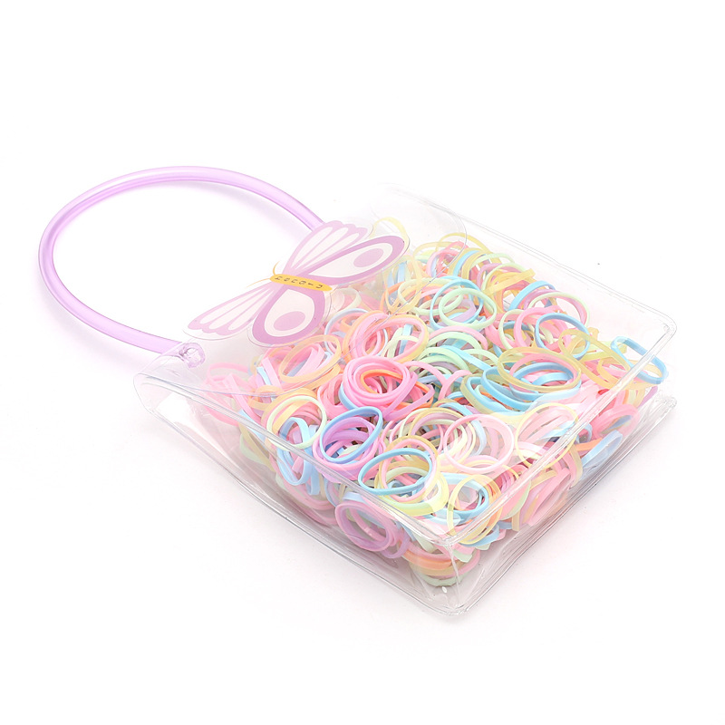 Korean Style Butterfly Bag Hair Ring Large Capacity Disposable Small Rubber Band Strong Pull Constantly High Elasticity Children's Hair Accessories Wholesale