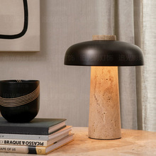 丹麦个性创意设计师款样板房蘑菇台灯卧室床头书房黄洞石装饰灯具
