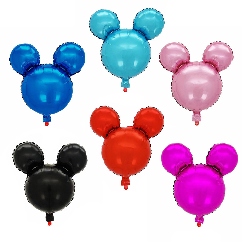 New Cartoon Mickey Mouse Balloon 18-Inch Mickey Headwear Aluminum Balloon Children's Birthday Party Gathering Decorations Arrangement