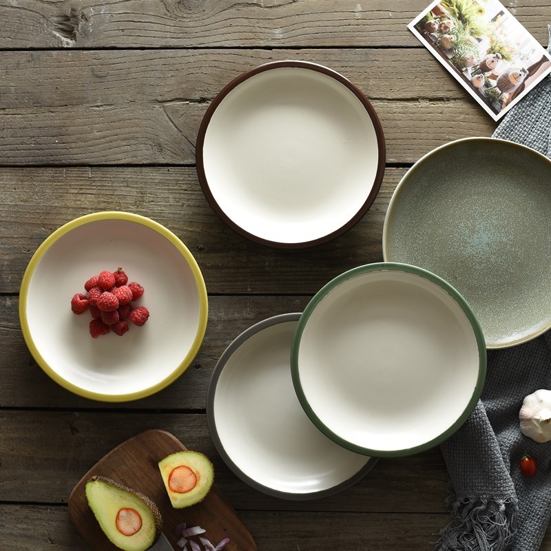 兿家陶瓷 简约家用菜盘欧式饭盘创意个性餐具ins风网红盘子早餐盘