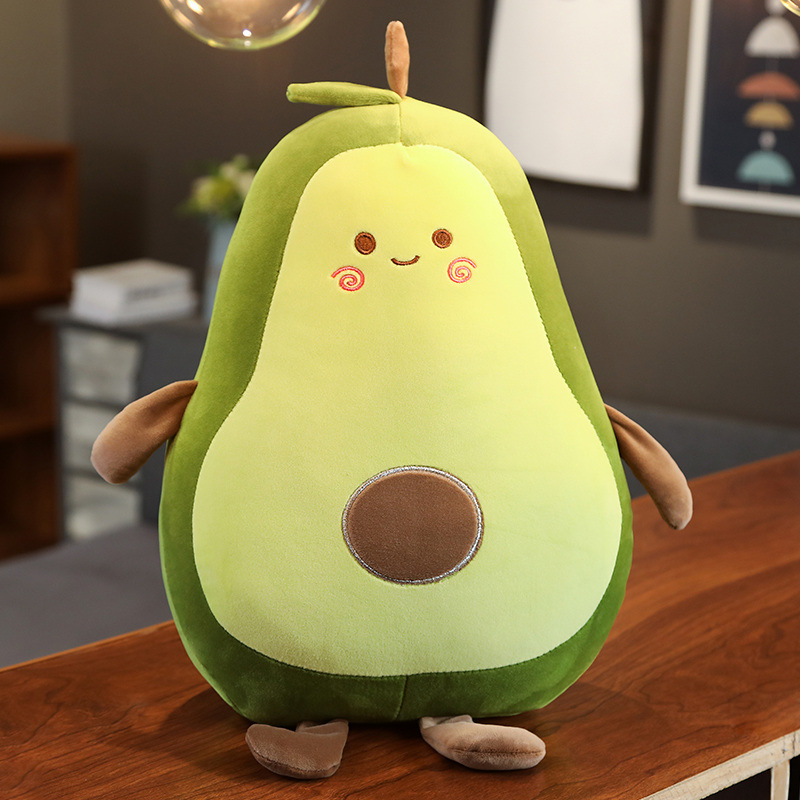 可爱牛油果毛绒玩具公仔水果布娃娃午休睡觉夹腿抱枕靠垫网红玩偶