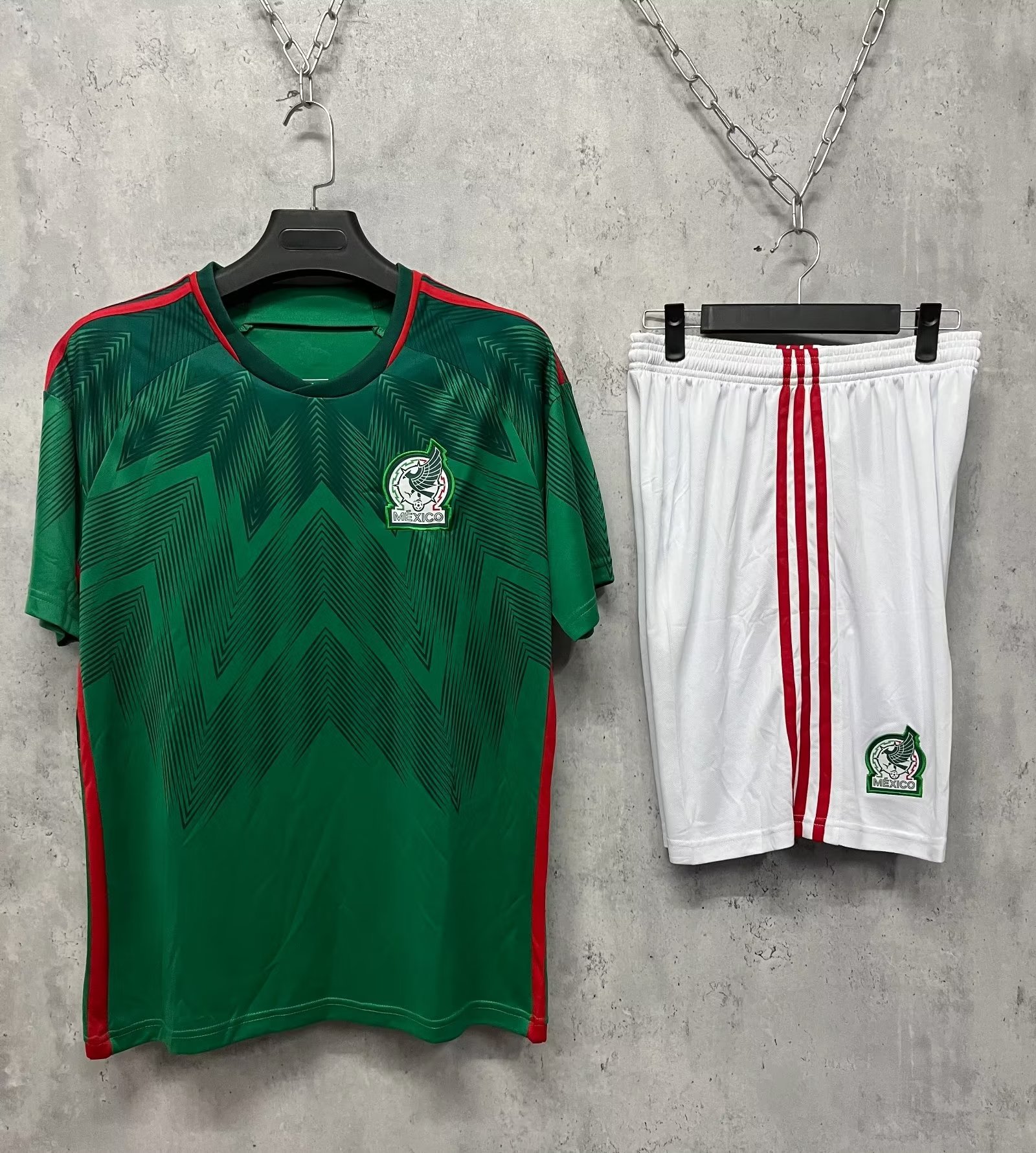 22-23世界b墨西哥主客场国家队足球服儿童成人队服球衣16码-3xl