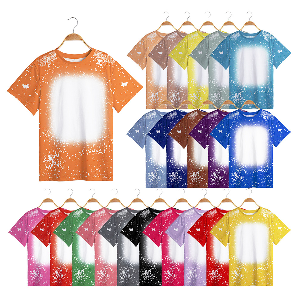 Popular European and American Size Tie-Dyed Printed Short-Sleeved T-shirt Parent-Child Suit a Four-Mouth Loose Version No Waistline Summer Fashion