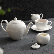 欧式浮雕咖啡水壶杯碟套装下午茶茶具餐具高级感陶瓷水杯水具