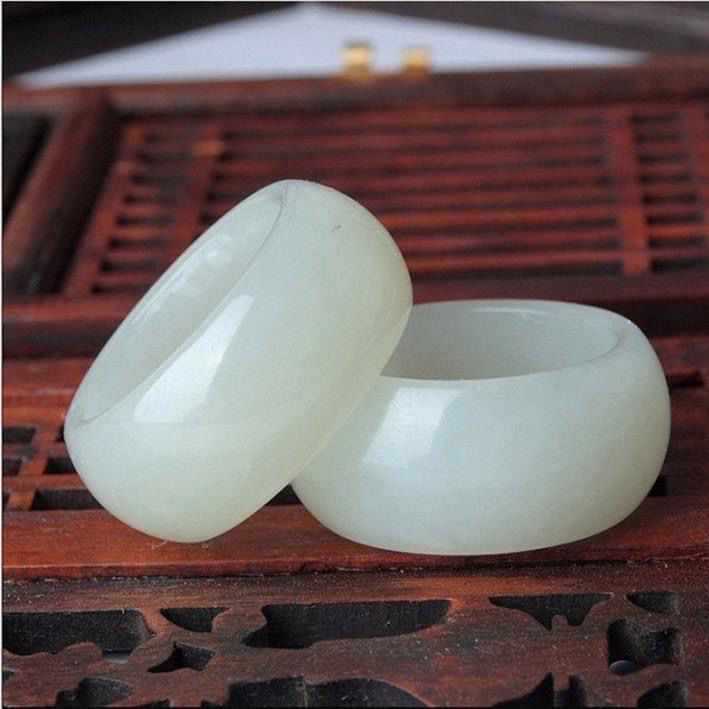 天然阿富汗玉戒指正品羊脂白玉指环扳指尾戒男女情侣款特价包邮