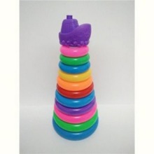11层套圈轮船婴儿玩具七彩套圈 糖果色虹塔环套圈儿童塑料套圈圈