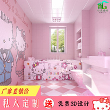 台湾香港澳门粉色Hello Kitty 拼图私人瓷砖粉红色卫生间墙砖