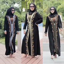 跨境热卖礼拜袍穆斯林女装abaya中东阿拉伯长袍