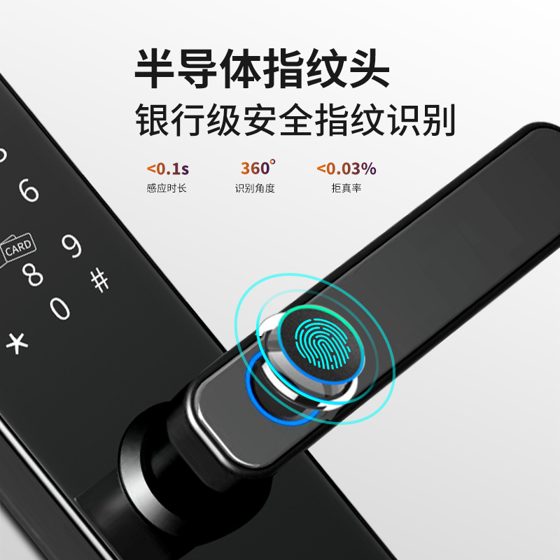 Fingerprint Lock App Smart Door Lock Inner Door Fingerprint Lock Credit Card Electronic Lock Foreign Trade Cross-Border E-Commerce Hot Selling Product