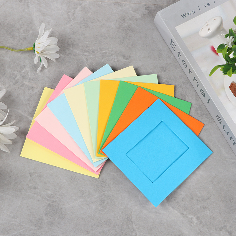 彩色纸相框创意组合照片墙悬挂纸质相框34寸照片墙送麻绳夹子