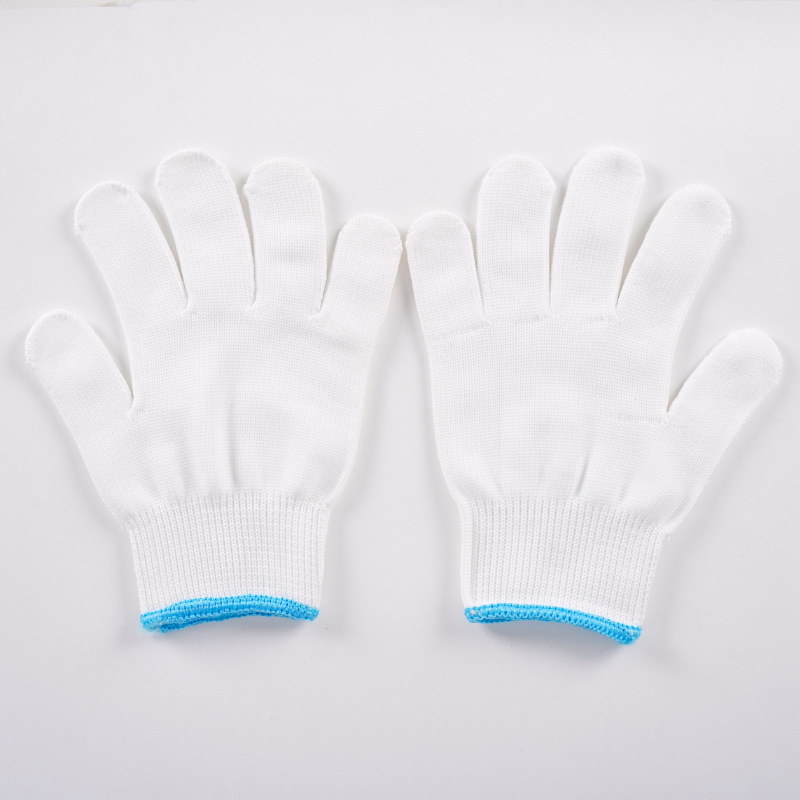 Factory Wholesale Thick 600G High Elastic Non-Slip Wear-Resistant Protective Labor Protection Work White Cotton Yarn Nylon Thread Gloves