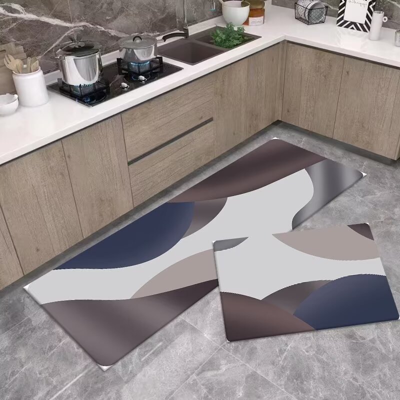 Diatom Ooze Printed Soft Mat Kitchen Two-Piece Set Floor Mat Household Foot Mat Absorbent Oil-Absorbing Non-Slip Mat Set Carpet