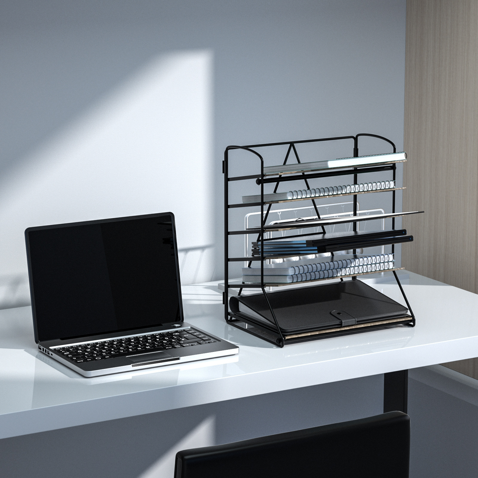 2022新品 办公用品多层文件架桌上办公桌收纳架 文件栏置物架