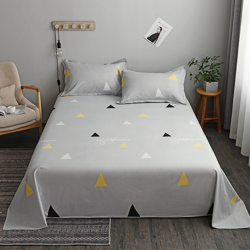 Bed One-Piece Four-Piece Pillowcase Quilt Cover Coverlet Duvet Cover Autumn Dormitory Washed Cotton Three-Piece Product Brushed Wholesale