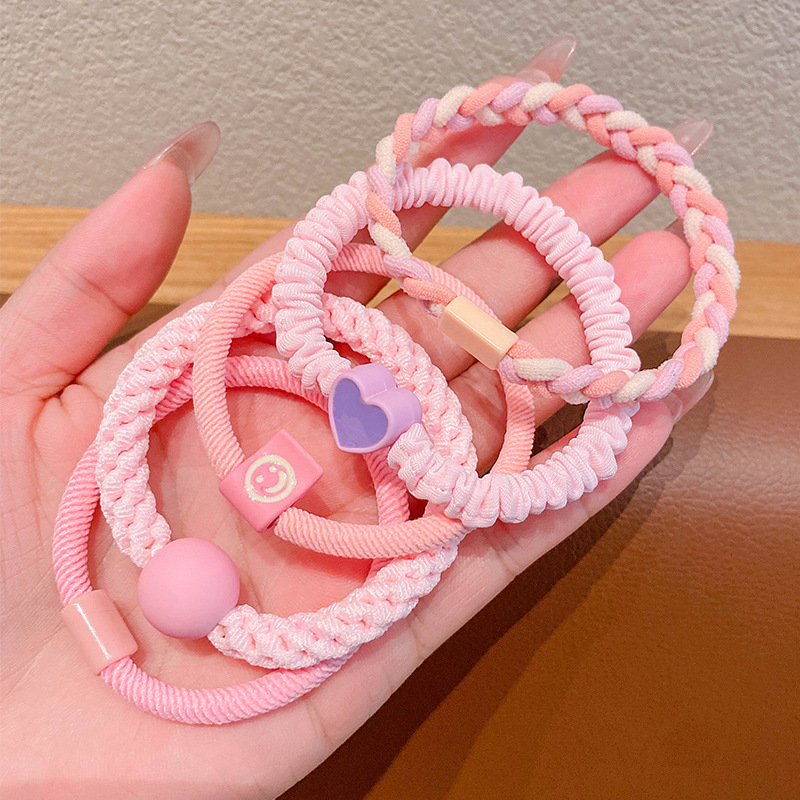 Colorful Big Circle Children's Rubber Band Does Not Hurt Hair Girls Head Rope Korean Baby Hair Accessories Hair Ring Hair Elastic Band