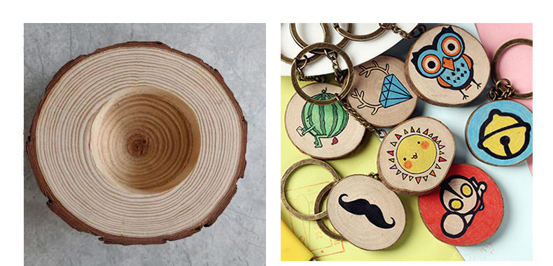 圆木片工艺品松木片 儿童涂鸦diy原木片手绘装饰木片