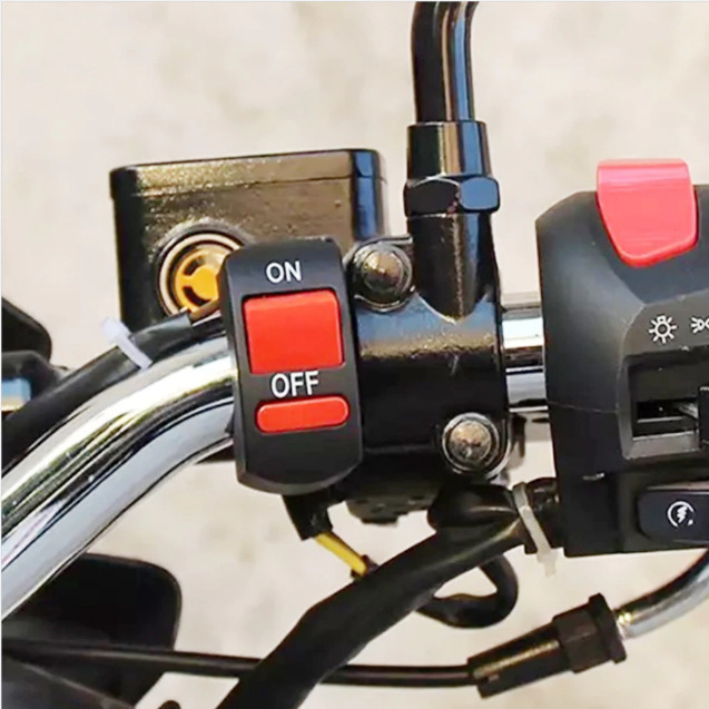 摩托车电动车改装开关车把龙头熄火开关 led大灯改装2线开关批发
