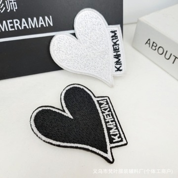 爱心字母刺绣布贴衣服裤子装饰羽绒服破洞补丁贴小号贴布缝烫贴花