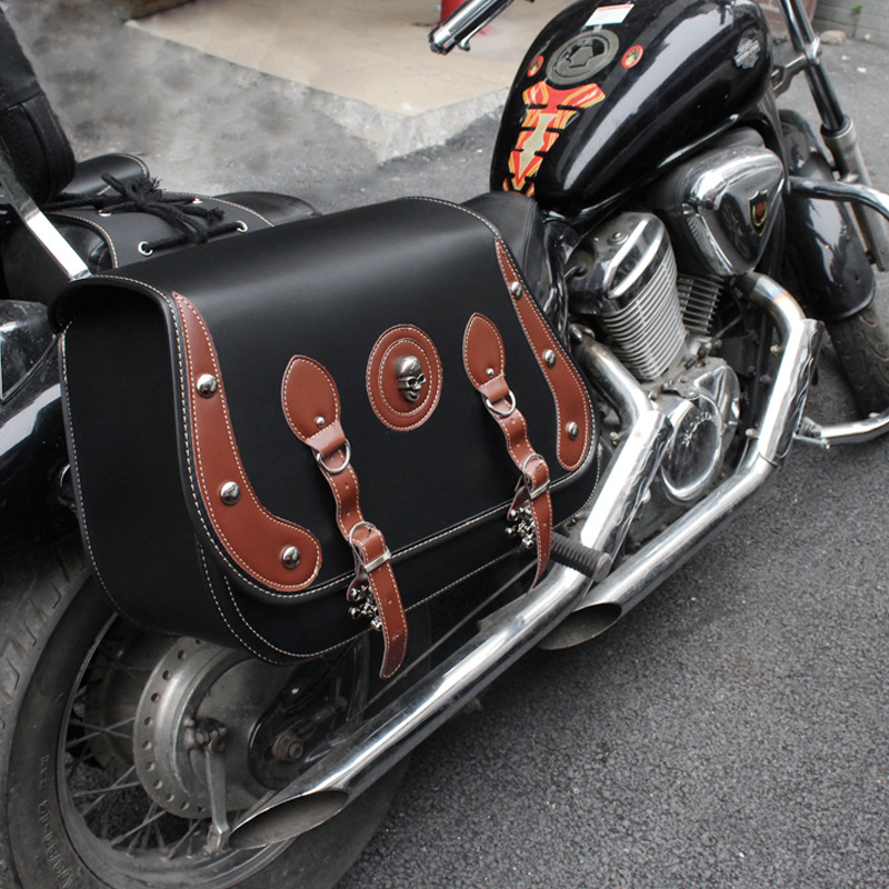 时尚哈雷摩托车边包pu皮合成革包 复古风多功能耐用简约车包批发