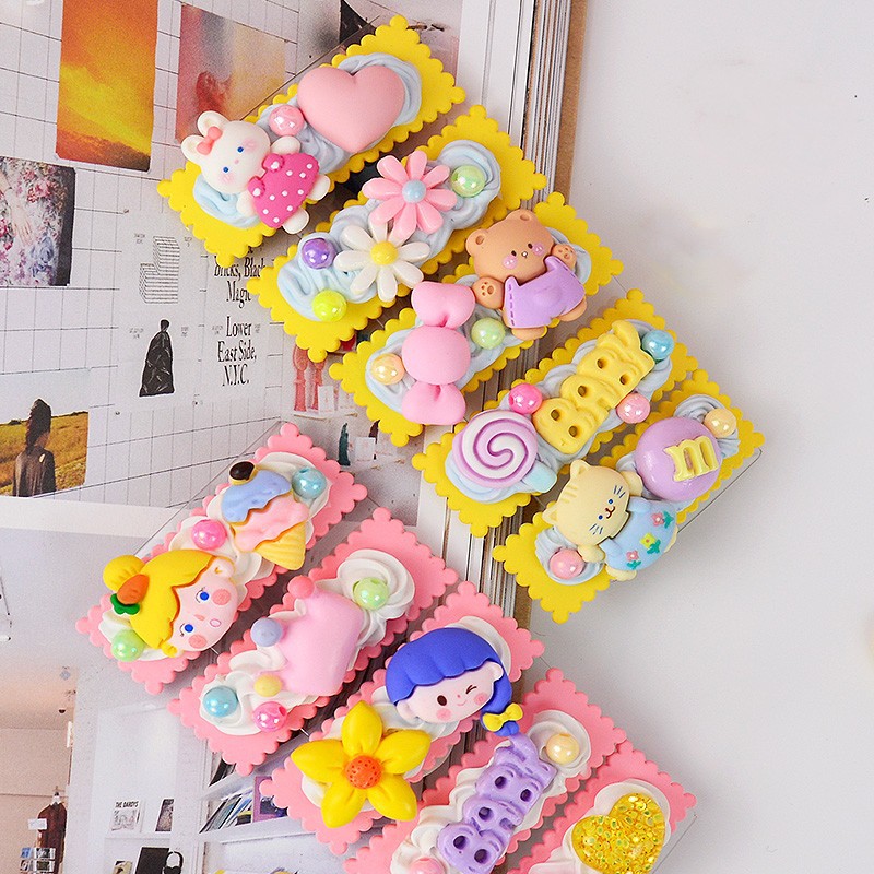 儿童手工创意制作diy仿真奶油胶可爱发夹头饰女孩益智玩具材料包