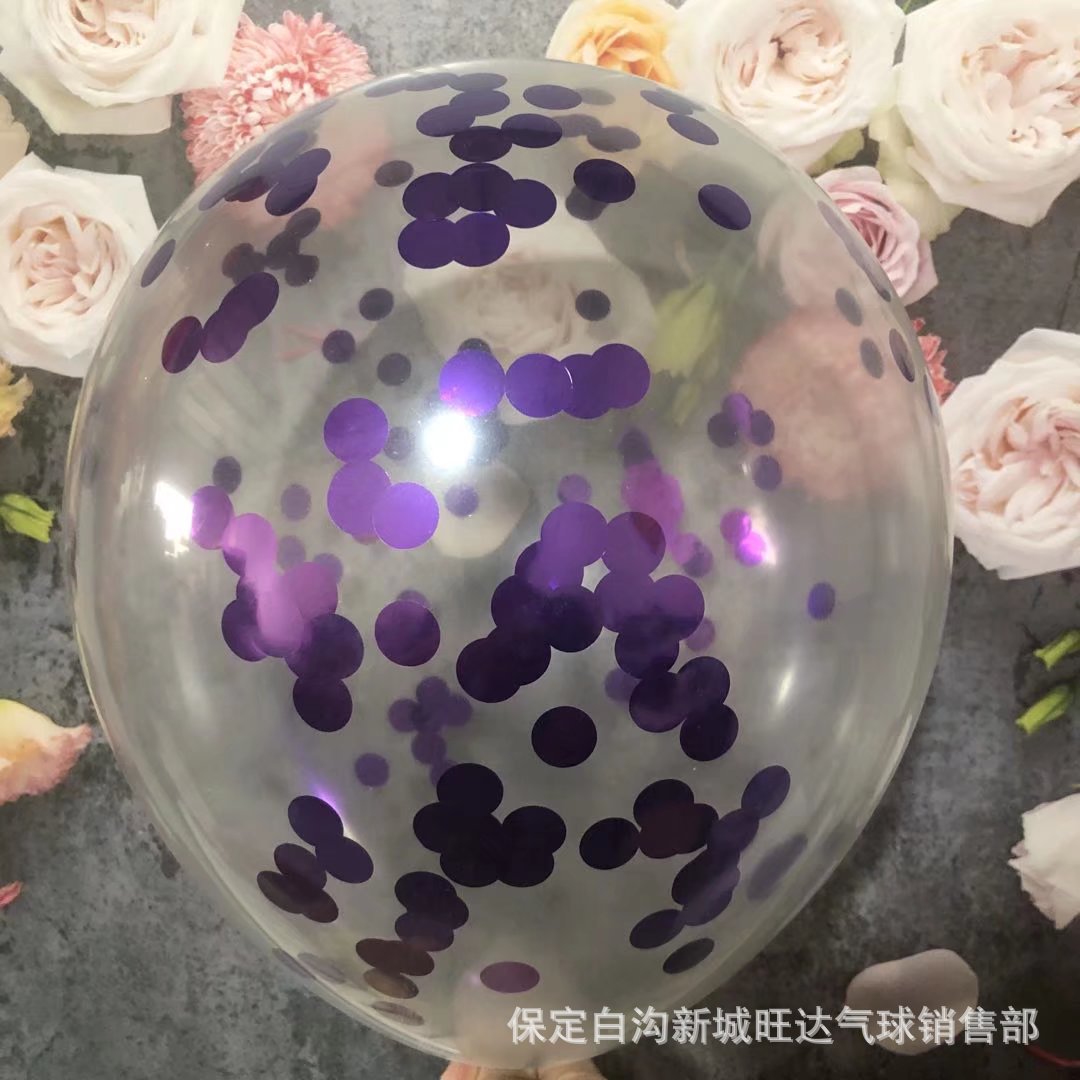 3G 12 Inch Transparent Sequin Balloon Wedding Birthday Party Celebration Decoration Balloon Wechat Push Gift 100