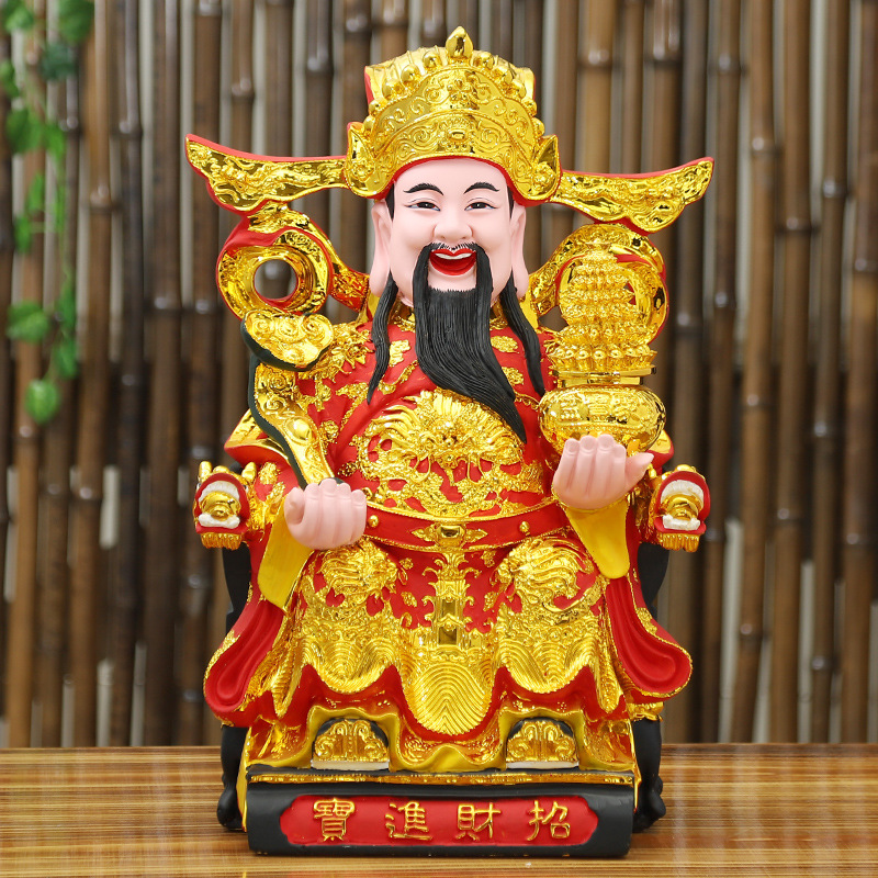 财神爷神像招财家用店铺公司开业礼品客厅供奉树脂摆件文财神佛像