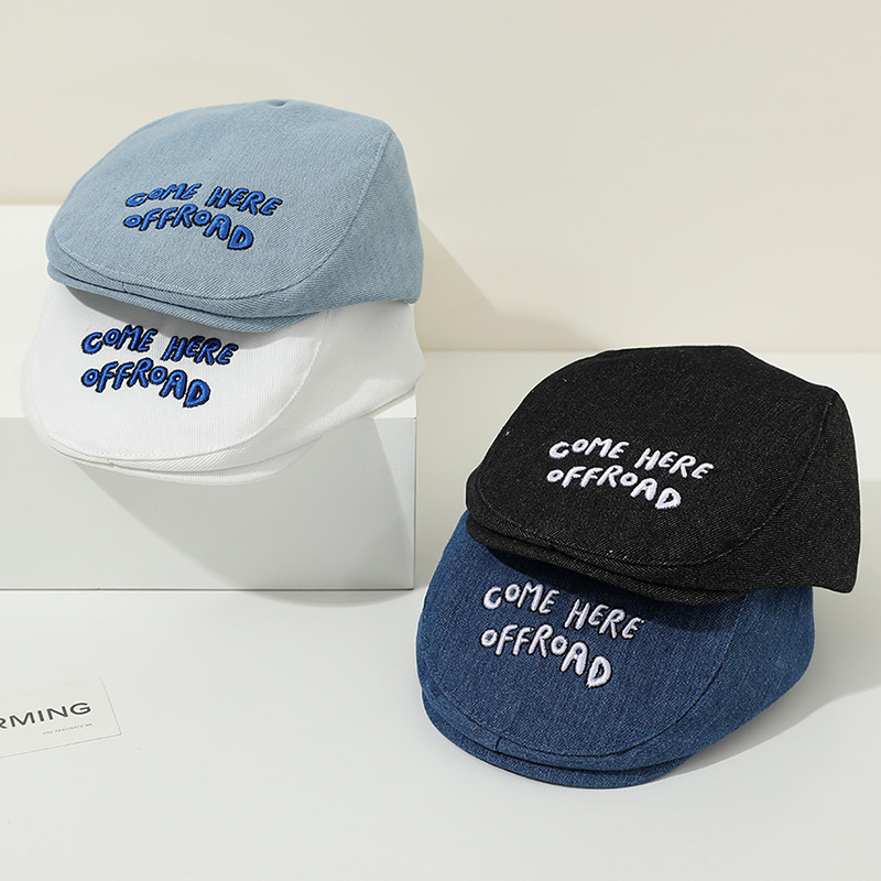 japanese minority children‘s retro do the old cowboy advance hats washed duckbill painter cap trendy child beret fashion cap
