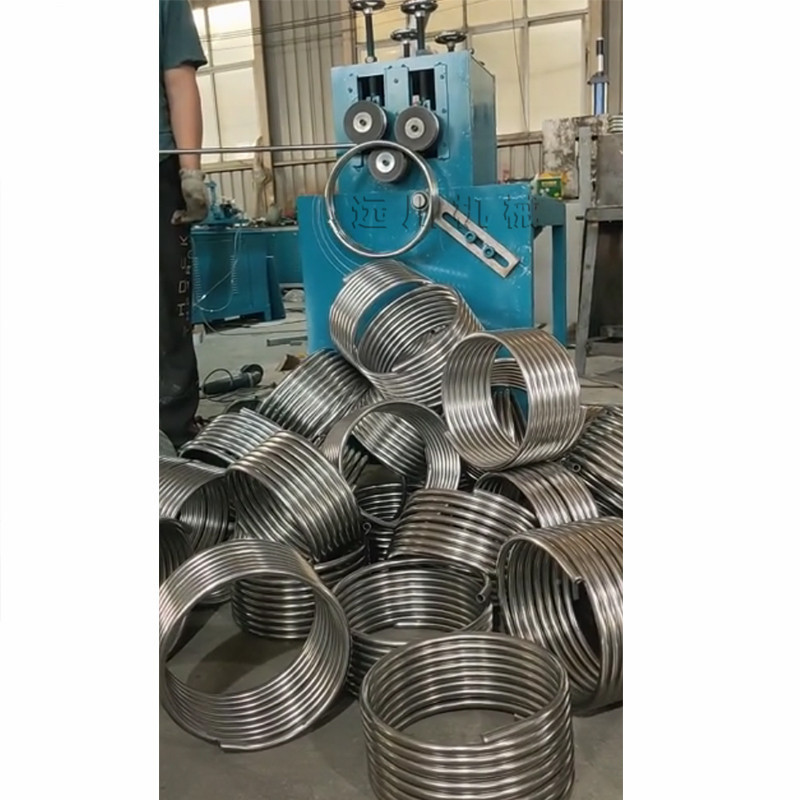 钢管螺旋打圈机锅炉加热型钢管卷圆机冷凝管不锈钢管盘管机