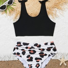 亚马逊速卖通跨境新款分体女小童泳衣印花海边度假沙滩舒适可爱