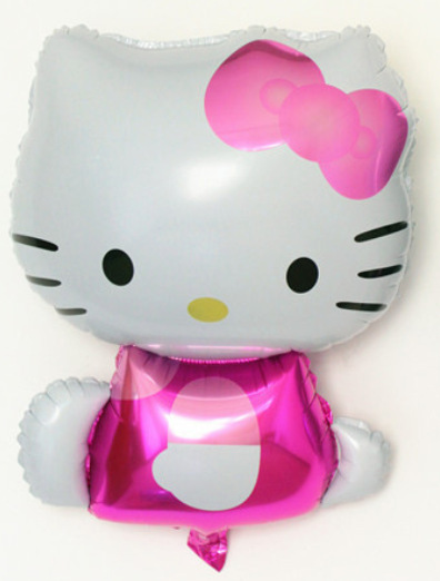 正版卡通萌抱心kt猫气球梅花双面花朵蝴蝶结猫头生日背景布置装饰