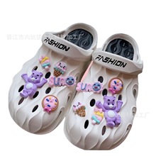 可爱卡通紫熊冰淇淋系列洞洞鞋鞋花鞋扣配饰批发