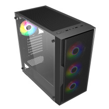 游戏机箱 ATX玻璃侧板铁网台式机跨境PC Gaming Case侧透电竞