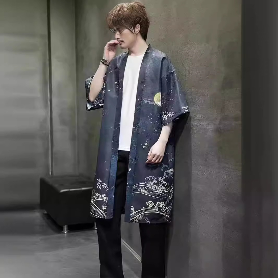 中式唐装改良汉服中国风男装居士披风外套民族风古装道袍衣夏长衫