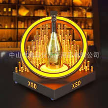 酒吧LED发光酒座创意水晶柱双色调节黑桃A底座夜场专用XO洋酒酒托