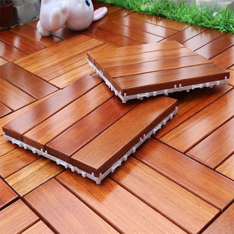 防腐木地板户外阳台露台花园室外实木地板拼接防滑菠萝格拼装地板