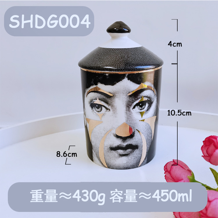 Cross-Border Supply Ceramic Storage Tank Large Aromatherapy Candle Jar Domestic Ornaments Face Jewelry Ring Box