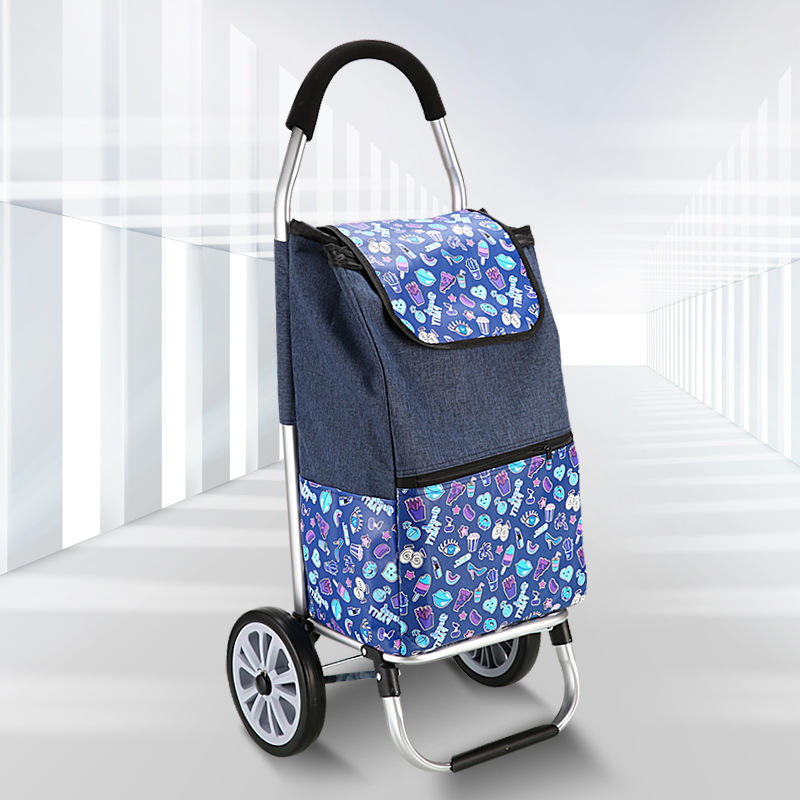 厂家定制轻便小拉车铝合金拉杆买菜车 户外手拉车折叠小推车