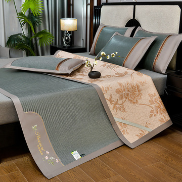 夏季高档双面冰丝凉席冰藤席宿舍家用1.8x2x2.2米空调席子可水洗