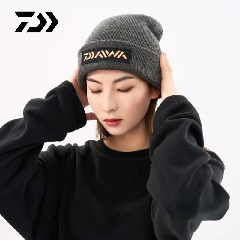 daiwa/达亿瓦钓鱼帽 达瓦冬季防水保暖针织钓鱼专用帽子 dc-9221