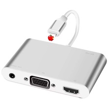 适用苹果手机8~14 to HDMI+VGA Adapter手机同屏器转换器 p32 x6l