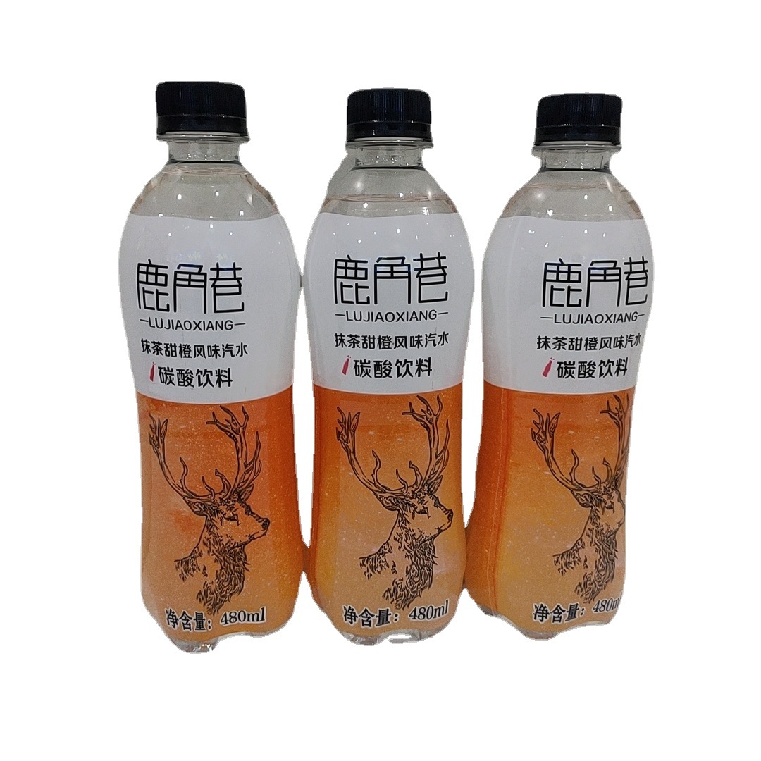 鹿角巷抹茶甜橙风味饮料24瓶*480毫升外卖自助餐厅饭店碳酸饮料