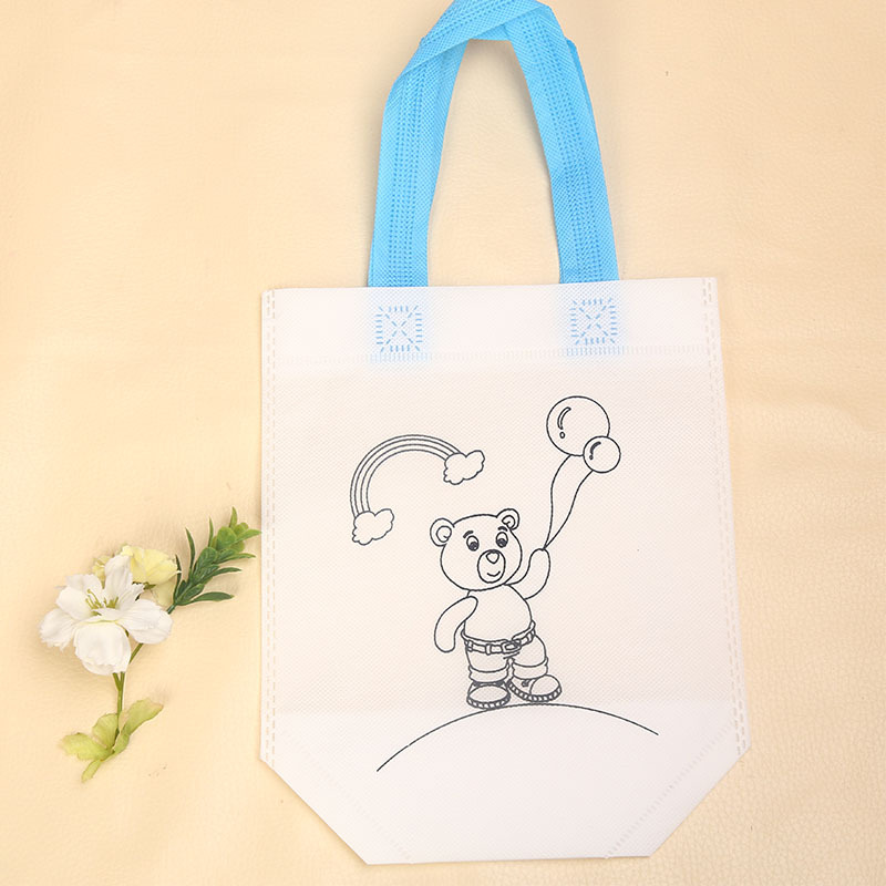 Diy Eco-friendly Bag Non-Woven Fabric Doodle Bag Art Handmade Color Filling Cloth Bag Hand-Painted Coloring Drawing Handbag Material