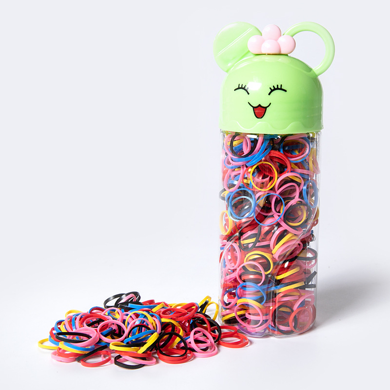 Colorful Children's Small Rubber Band Strong Pull Constantly Thickened Disposable Hair Band Baby Hair-Binding Does Not Hurt Hair Cartoon Bottle Hair Rope