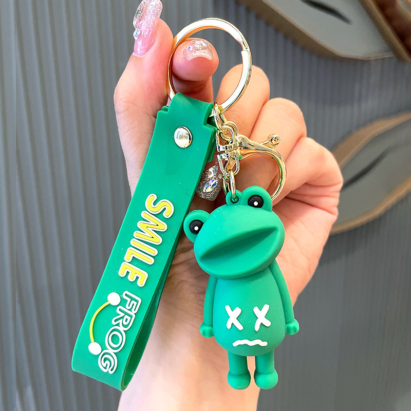 Head Tilt Frog Initiative Keychain Exquisite Internet Celebrity One Pair of Lovers Car Key Pendant Bag Charm Key Chain Women