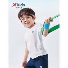 特步童装男童速干短T2024年夏季新款小中大童短袖T恤儿童运动上衣