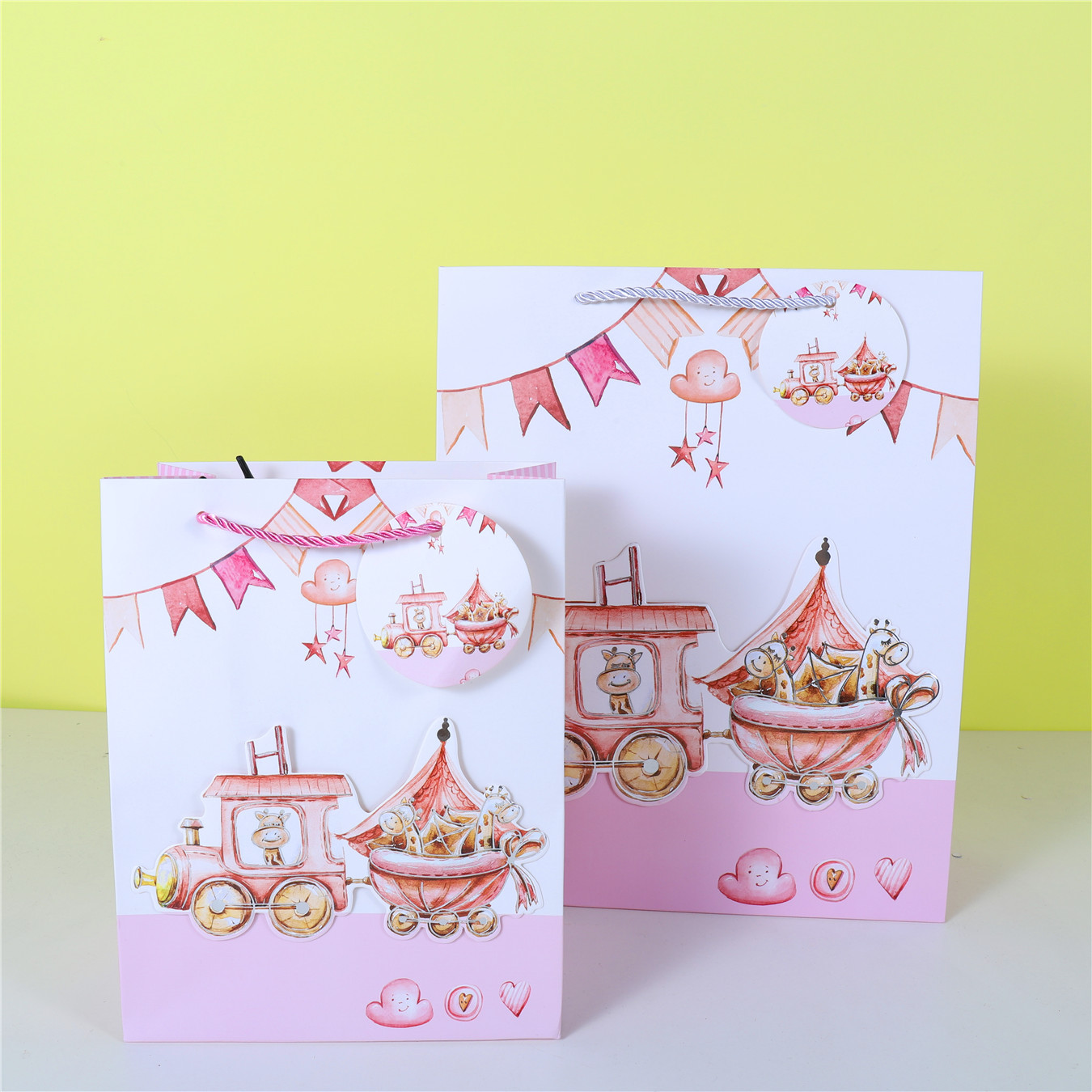 Animal White Card Gift Bag Party Series Handbag Birthday Banquet Paper Bag with Tag Hanging Card