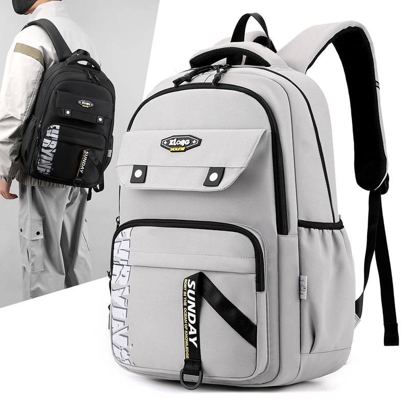 原宿日系书包大容量潮流工装风中学生双肩包复古韩版大学生背包