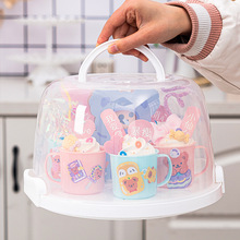 可重复使用塑料圆形折叠蛋糕盒食品级材质生日蛋糕加厚包装盒子