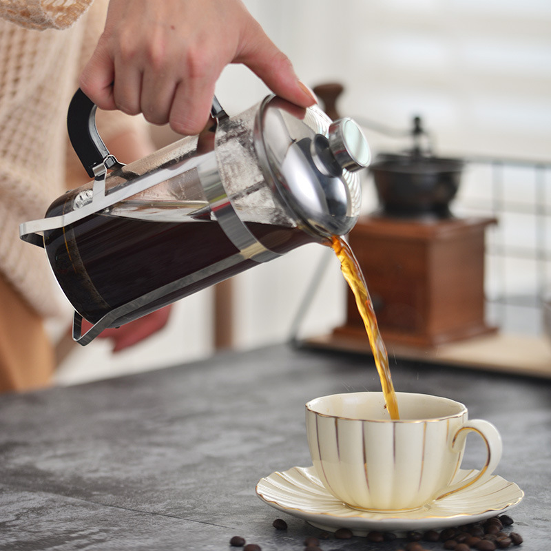 法压壶手冲咖啡壶玻璃煮咖啡家用不锈钢打奶泡过滤器具冲茶器滤杯
